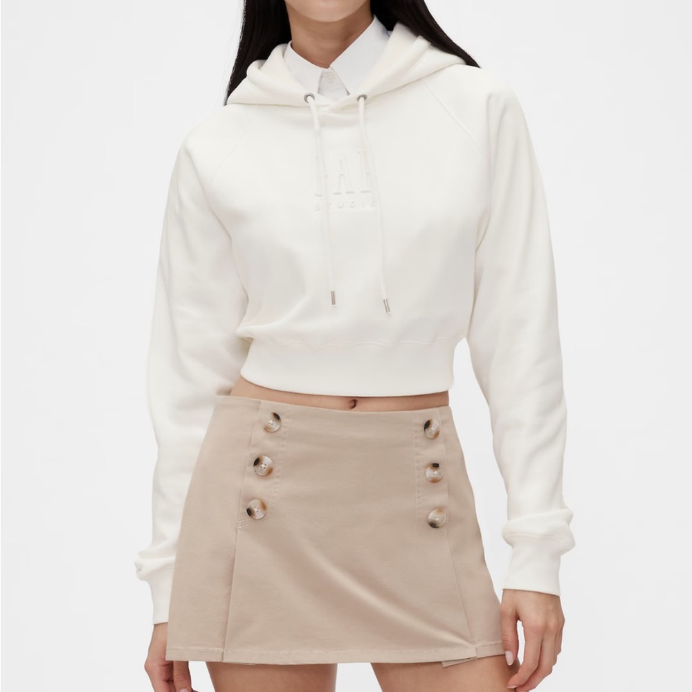 Tan Button Skort